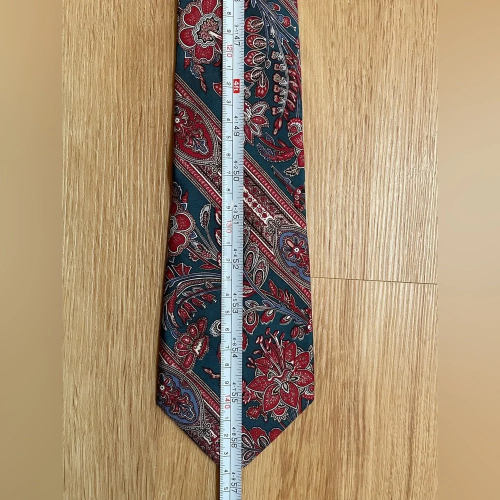 Christian Dior vintage silk men’s tie stripes floral blue red